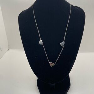 Brandy Melville Silver Triple Heart Necklace